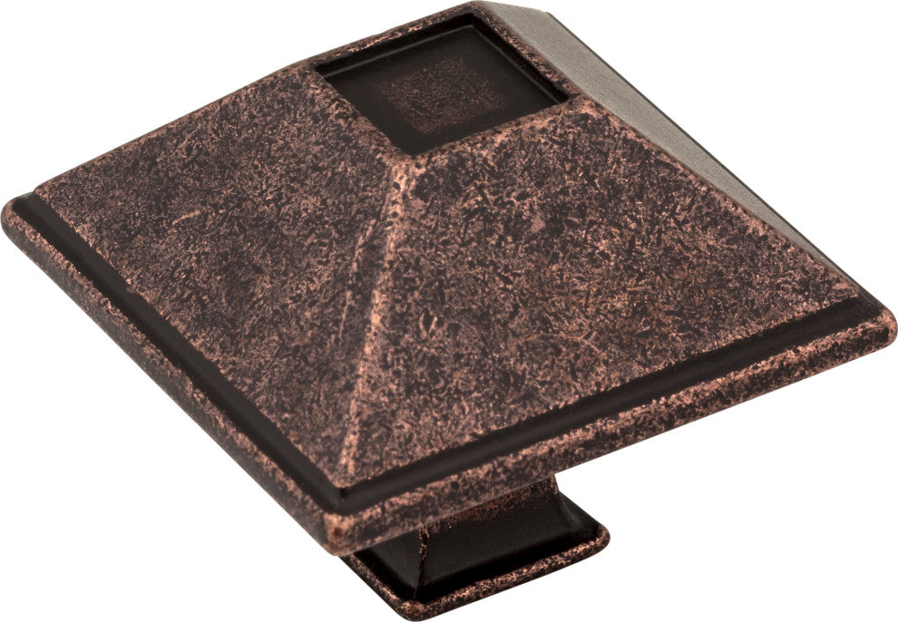 Jeffrey Alexander 602 Tahoe 1-1/2" Pyramid Square Rustic Cabinet - Distressed