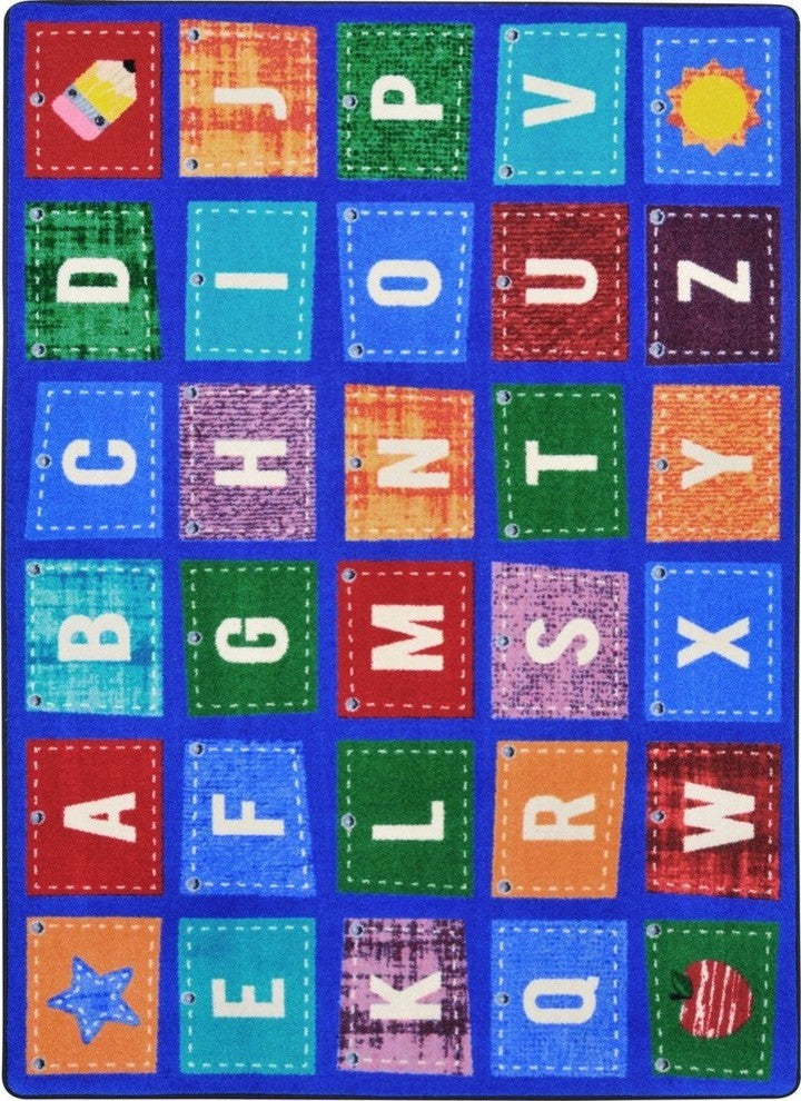 Alphabet Upcycle Rug, 5'4"x7'8"