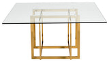 60" Square Glass Top Dining Table