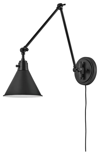 Hinkley Arti Medium Swing Arm Single Light Sconce, Black