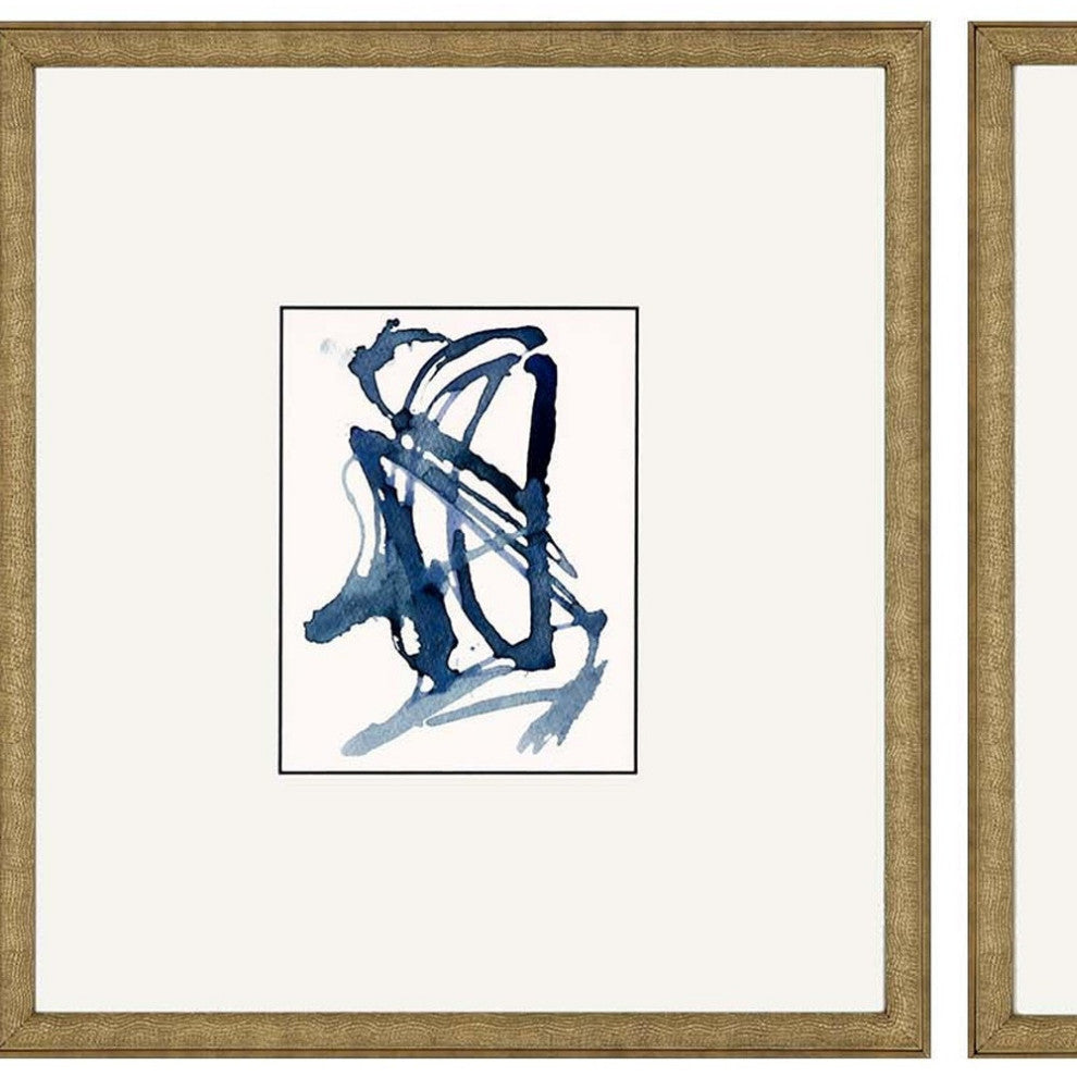 Set Of Three Mayhem II Framed Art Gold Picture Frame Print Wall Art