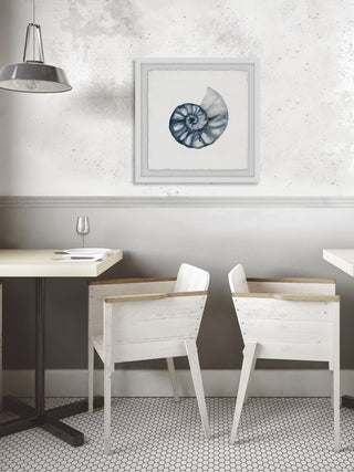 "Conch Shell Indigo" Framed Painting Print, 24"x24"
