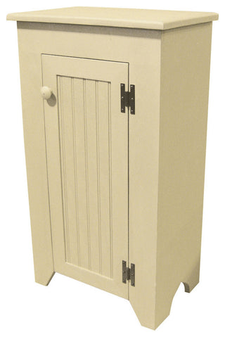 Full product view of cream jelly cupboard on white background; front-facing with closed door.