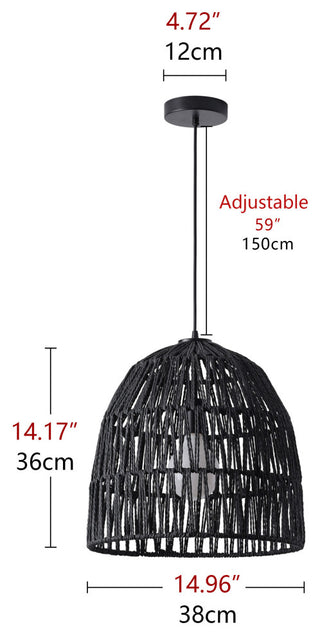 Bohemian Modern Woven Paper Rope/Iron Pendant Light
