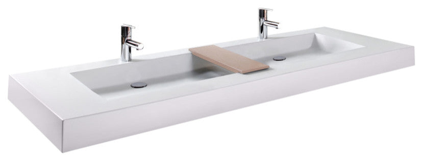 72x22 Cube Sink Trough, WETMAR BIO, Glossy White