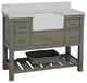 Charlotte 48" Bathroom Vanity, Weathered Gray, Quartz