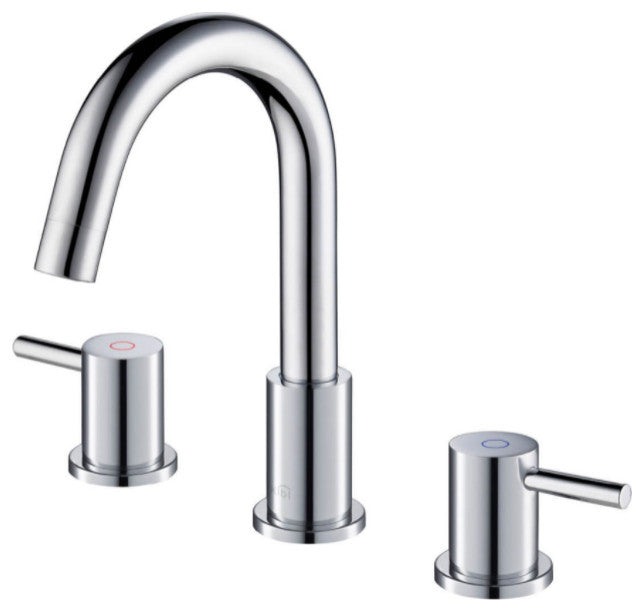 Circular Widespread Sink Faucet With Pop-Up Drain, Chrome