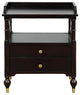 2-Drawer Solid Wood Nightstand with Open Shelf, Espresso, 27" Tall