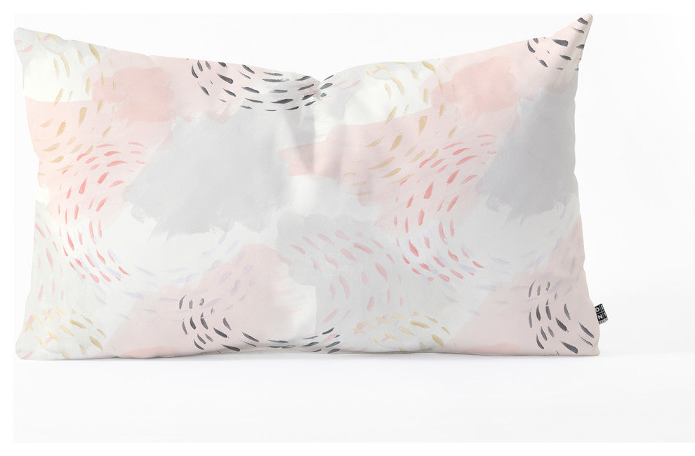 Little Arrow Design Co Abstract Watercolor Pastel Oblong Throw Pillow