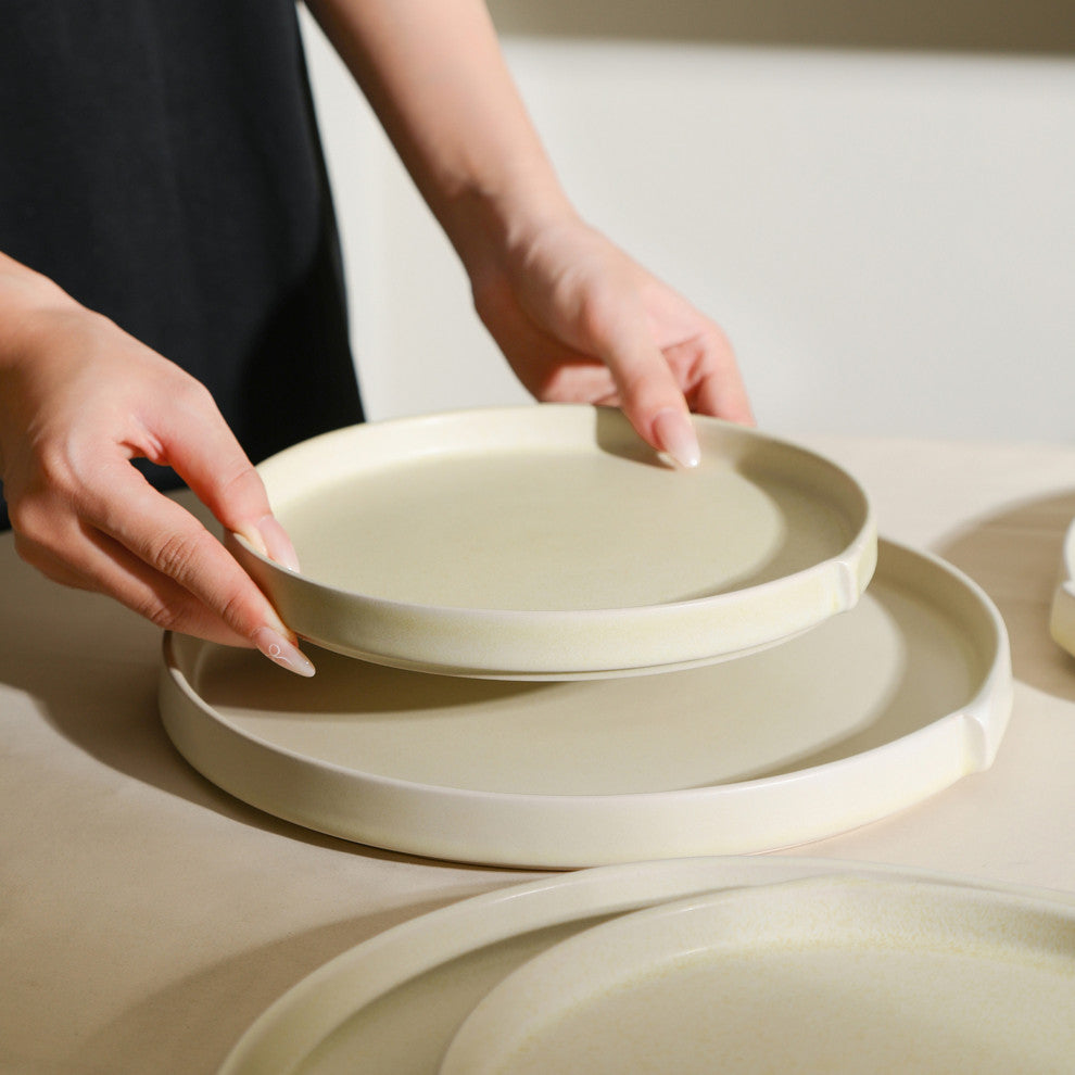 Stone Lain Bao Stoneware Salad Plate Set of 4, Beige