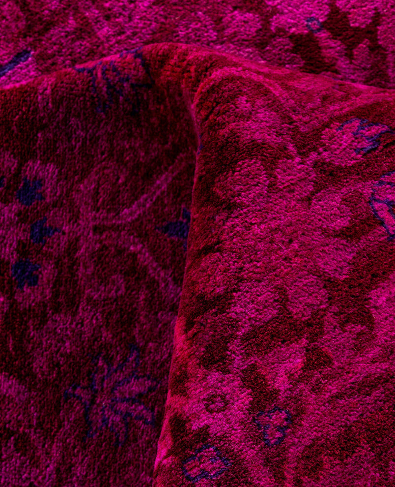 Overdyed One-of-a-Kind Hand-Knotted Area Rug Purple, 7' 10" x 8' 1"