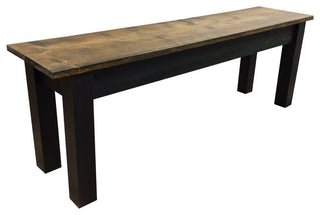 Dark Walnut And Black Bench Farmhouse Bench, 48"