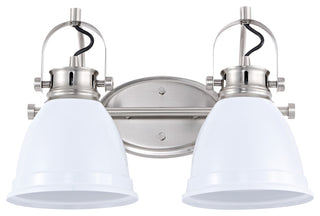 Phineas Light Farmhouse Bohemian Iron LED Vanity, White, 2-Light