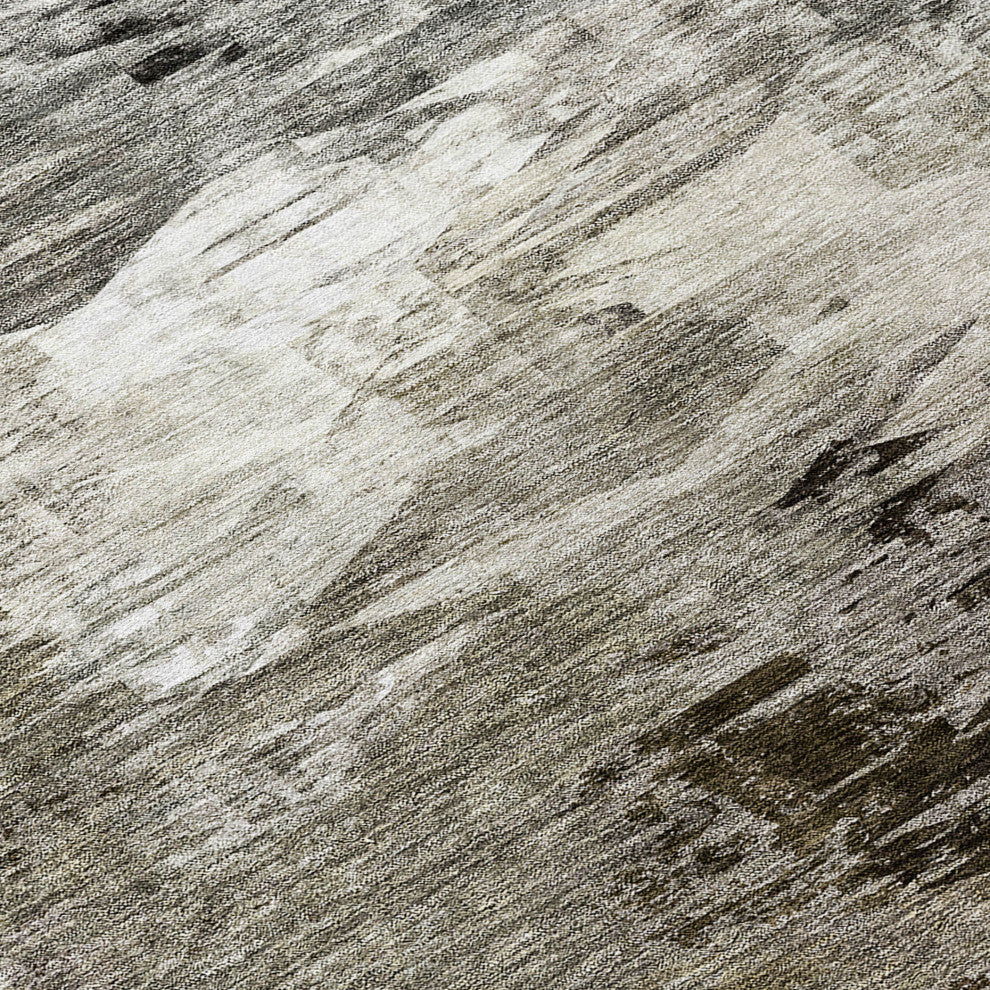 Machine Washable Indoor/Outdoor Chantille ACN597 Taupe 2'3" x 7'6" Runner Rug