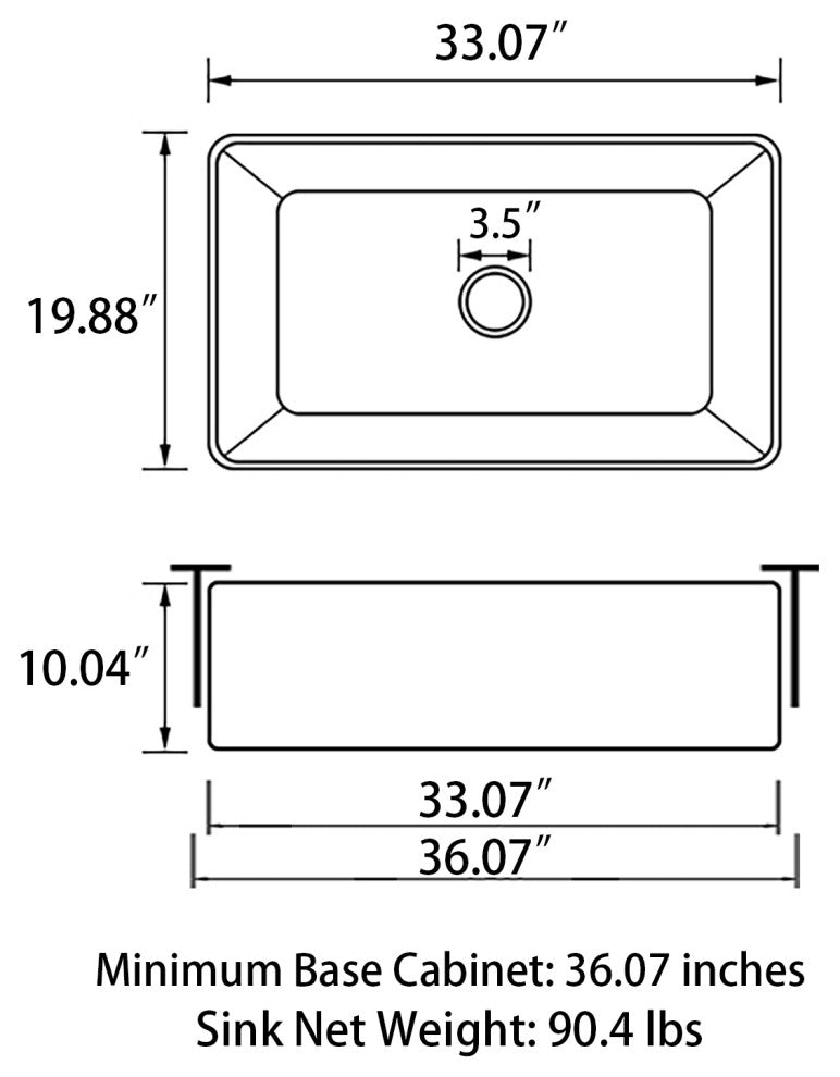 Sinber White Ceramic Double Bowl Apron farmhouse Kitchen Sink With Str, 33"x17"