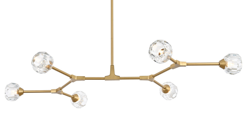 6 Light Pendant, Gold