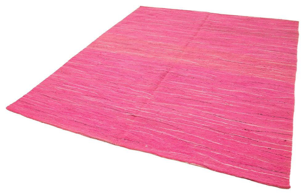 Rug N Carpet - Handmade Turkish 6' 11'' x 8' 6'' Modern Design Wool Kilim Rug