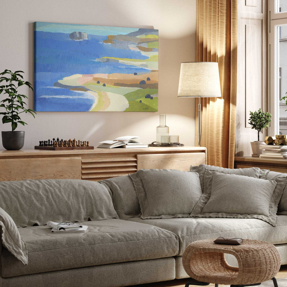 "Irish Coastal Whimsy" - Seaside Charm Canvas Art