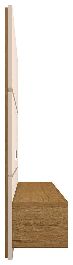 Vernon 62.99 Floating Entertainment Center in Off White and Cinnamon