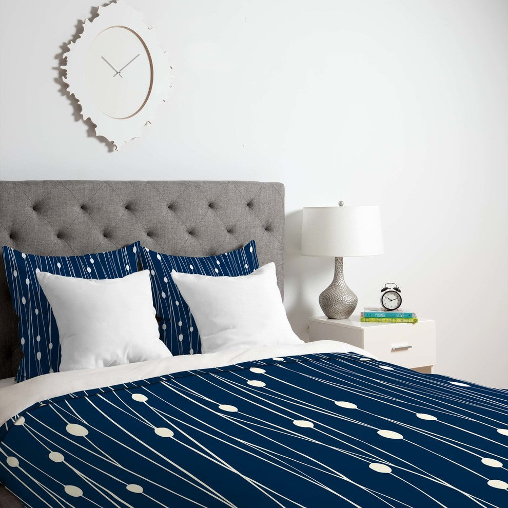 Deny Designs Heather Dutton Navy Entangled Duvet Cover - Lightweight