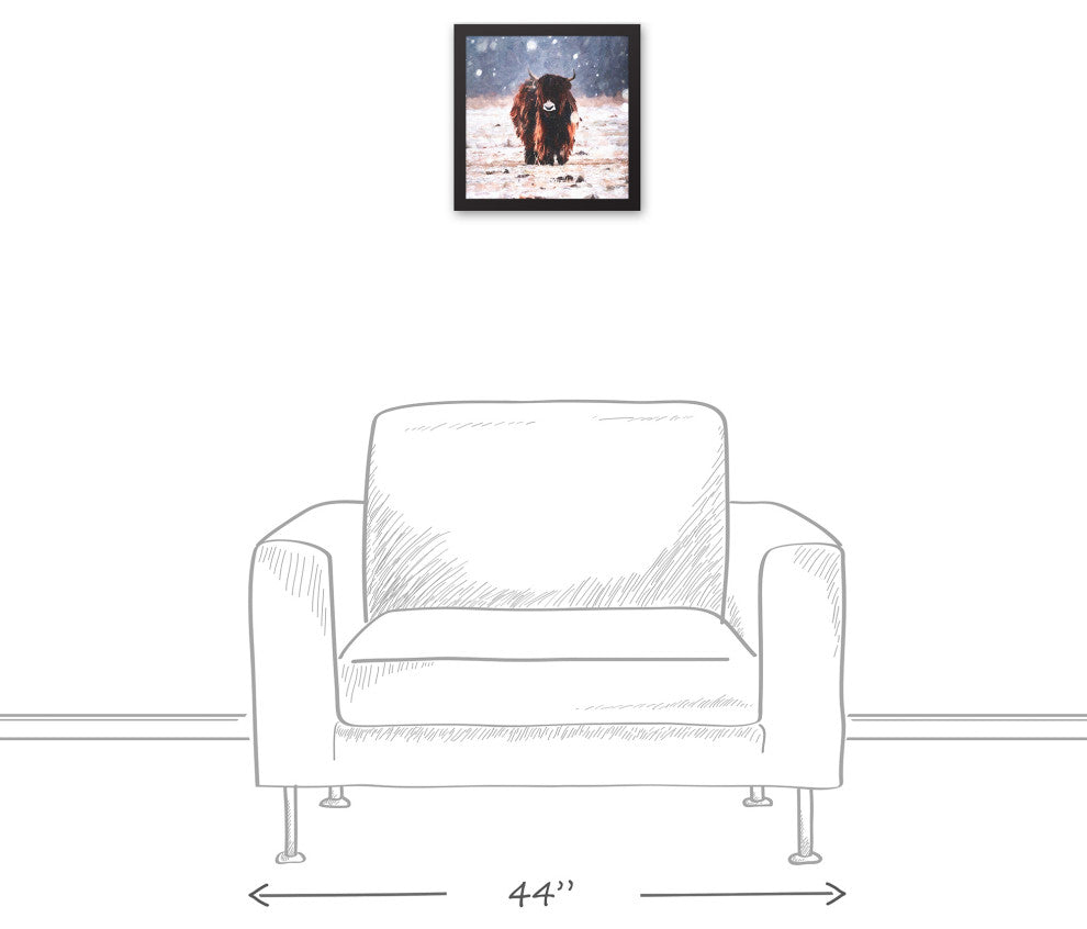 Snowy Yak 12x12 Black Framed Canvas