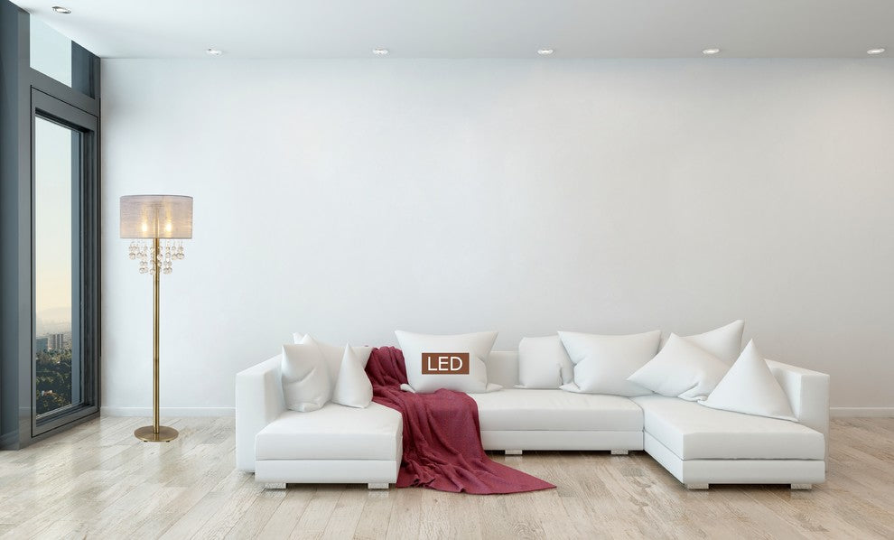 Charlotte 61" 2-Light LED Floor Lamp Bubble Balls With Dimmer Swtich