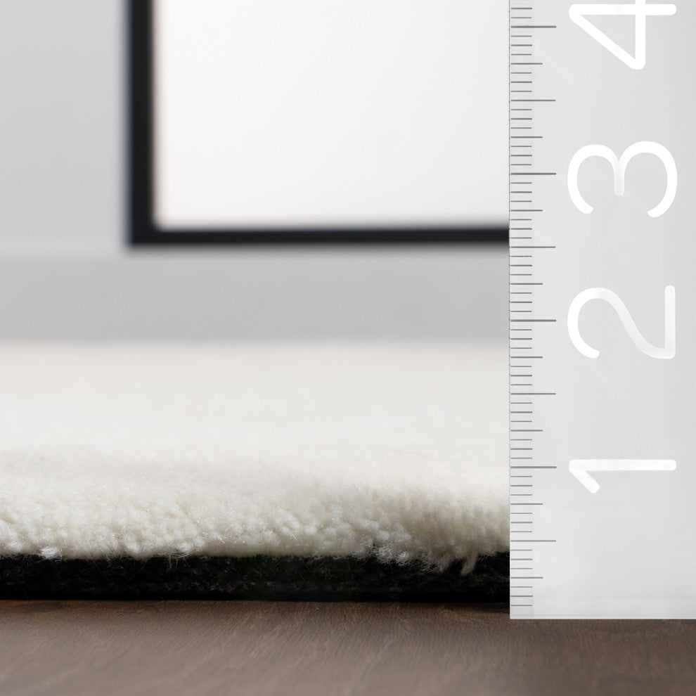 Nazco Abstract New Zealand Wool Area Rug, Charcoal 9' x 12'