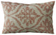 Plutus Beige Red Flowers Jacquard Luxury Throw Pillow, 26"x26"