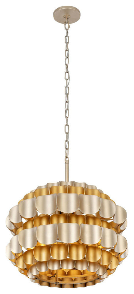 Swoon 3-Lt Pendant - Antique Gold/Gold Dust