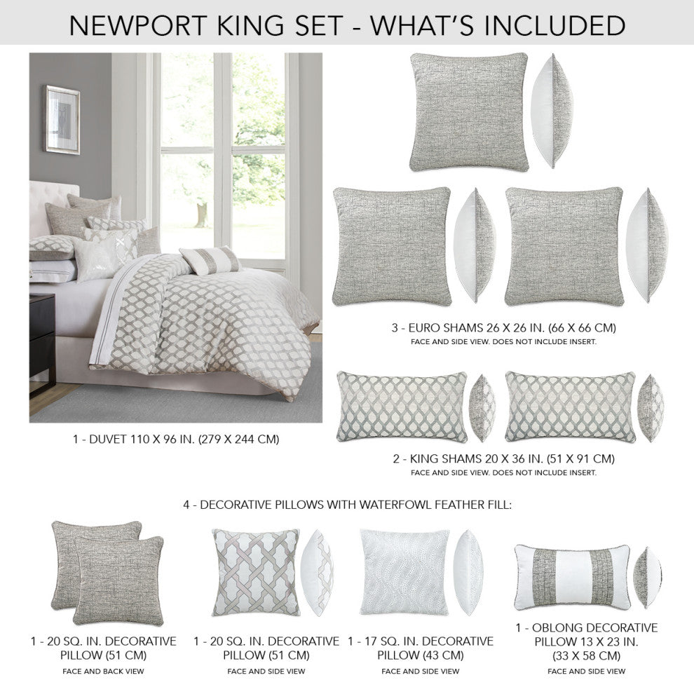 Newport 10-Piece King Comforter Set - Platinum