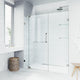 VIGO Pirouette 42" to 48" W x 72" H Frameless Pivot Shower Door, Brushed Nickel, Clear Glass