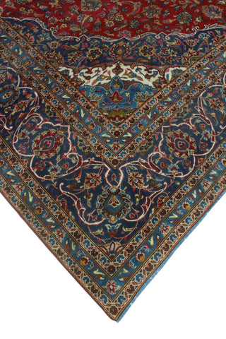Super Vintage Distressed Aariz Red/Navy Rug, 9'9 x 13'10