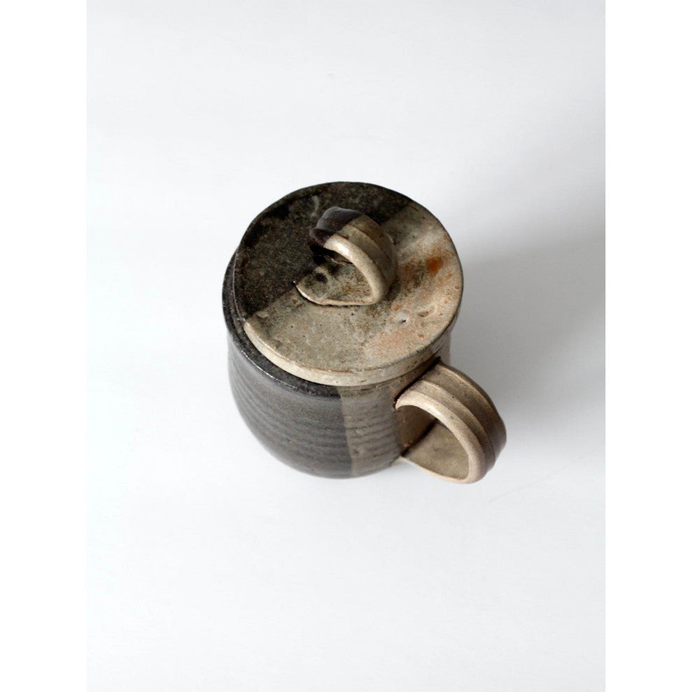 Consigned, Vintage Studio Pottery Mug with Lid