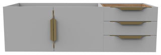 CastelloUSA Alpine 48" Wall Mounted Vanity, Base Only, Gray, Gold Handles