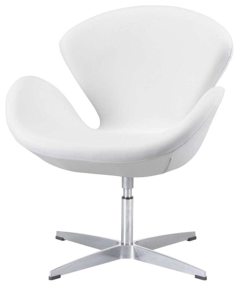 Accent Chair, Steel Metal, Fabric, White, Silver, Lounge Cafe Lobby Hospitality