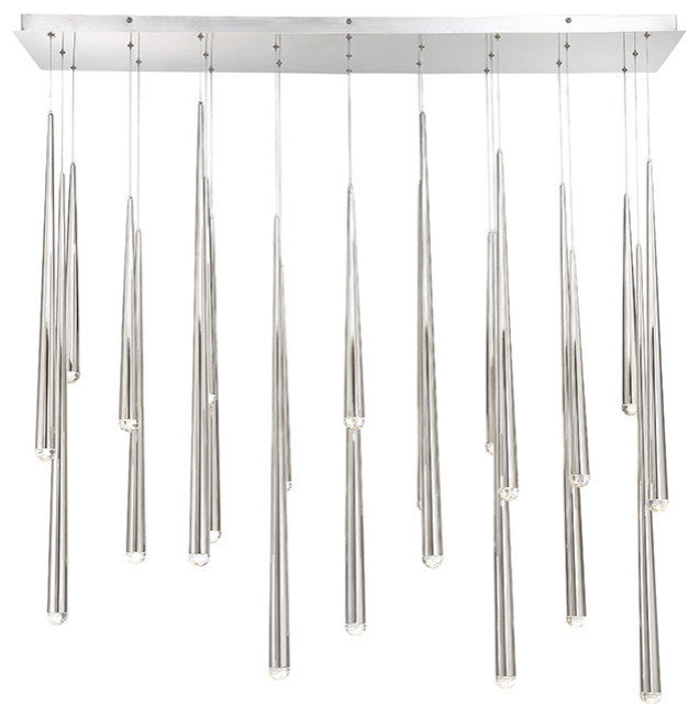 Modern Forms Cascade LED 23-Light Linear Chandelier in Polished Nickel