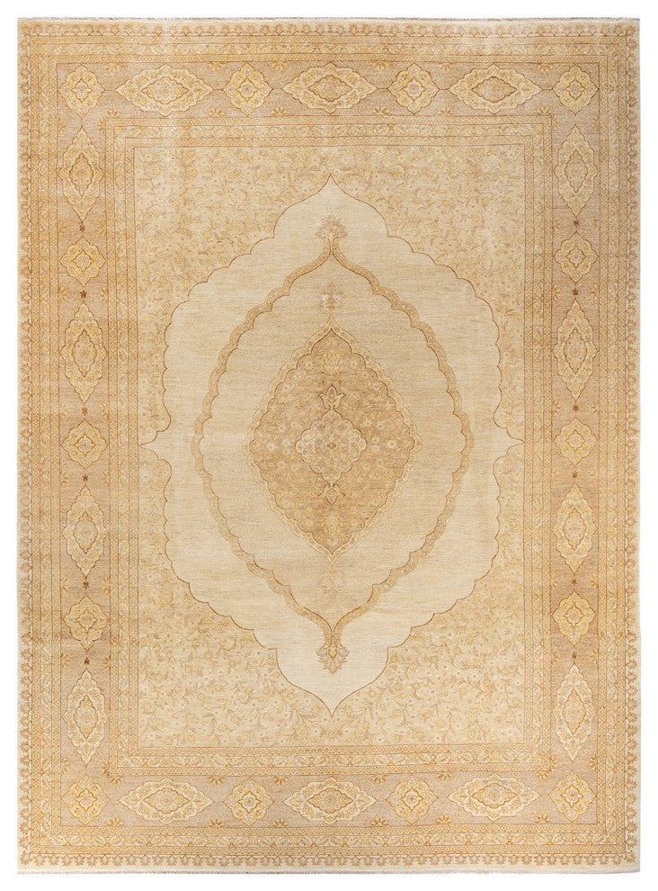 Twante One-of-a-Kind Hand-Knotted Area Rug Ivory, 9'3"x12'6"