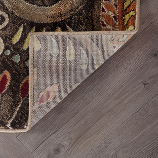 Giselle Transitional Floral Area Rug, Brown, 2'3'x10'