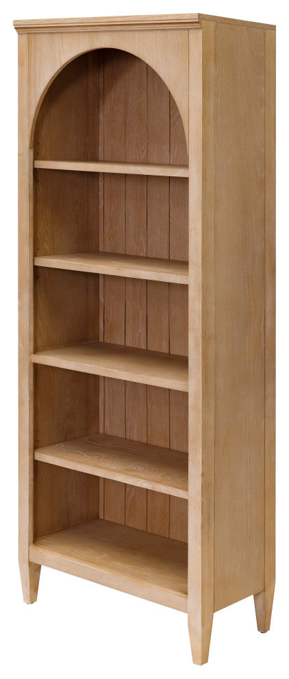 Modern Wood Open Bookcase, Shelving, Fully Assembled, Light Brown