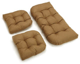U-Shaped Spun Polyester Tufted Settee Cushions, 3-Piece Set, Wheat