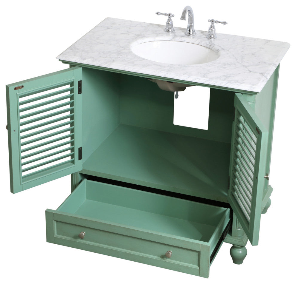 Home Living Single Bathroom Vanity, Vintage Mint, 36"