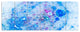 Blue Fractal Planet of Bubbles, Abstract Wall Art Canvas, 70"x28", 6 Panels