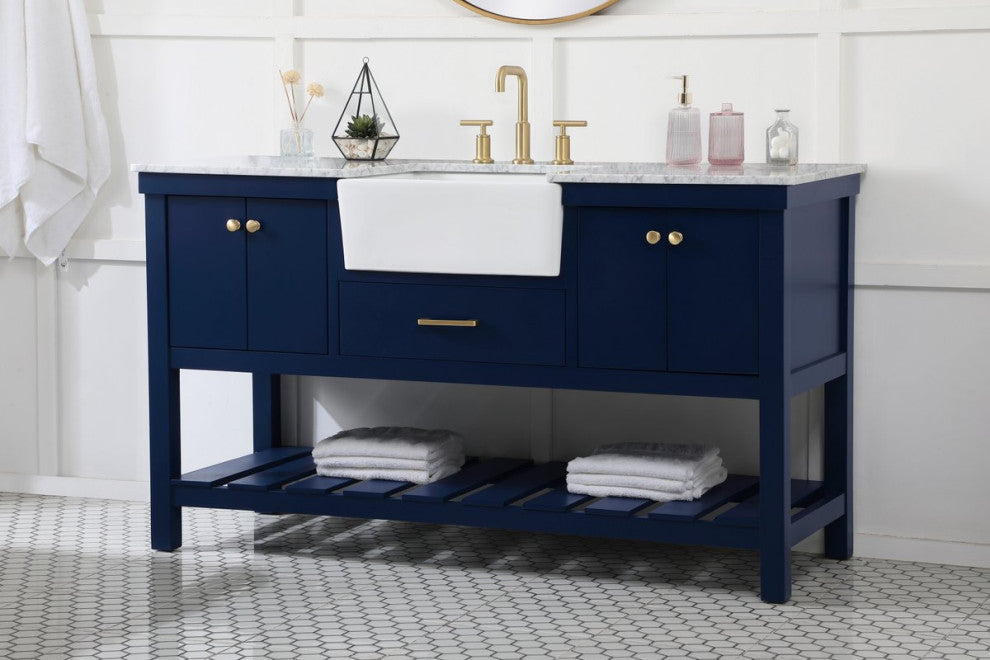 Home Living 22" Farmhouse Blue-Light Bathroom Vanity