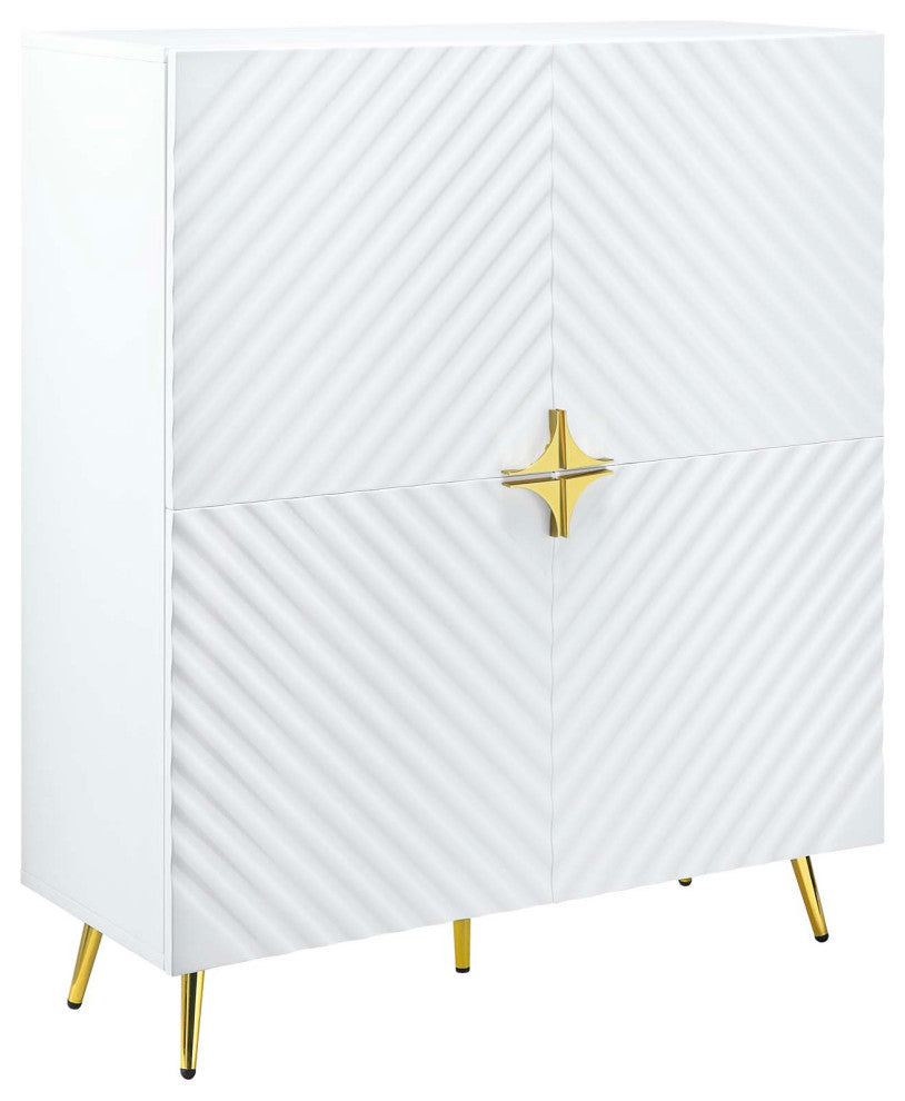 White Wooden Cabinet With Adjustable Shelf