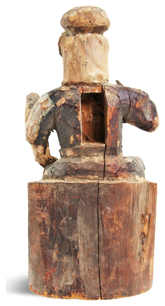 Consigned Wood Carved Emperor Figure