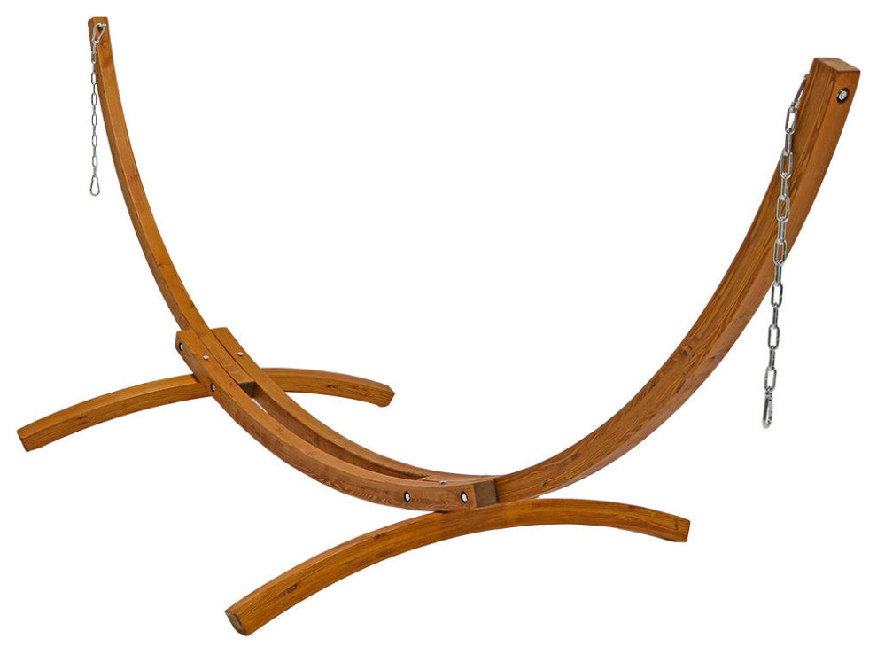 Sunnydaze Quilted 2-Person Hammock With 12' Wood Stand, Catalina Beach