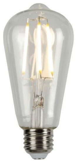LED Filament Edison Bulb - 2700K - 4 Watt - 400 Lumens - Clear - Pack of 6