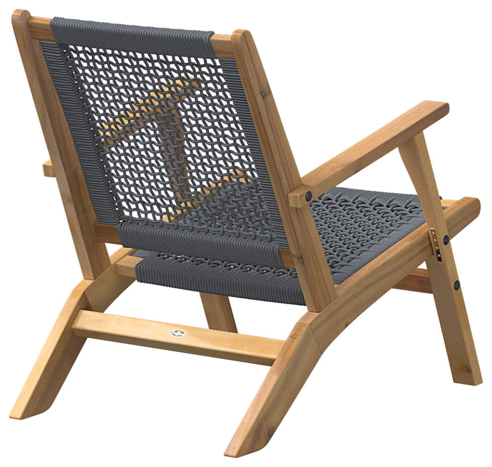 Vega Natural Stain Outdoor Chair in Gray Cording