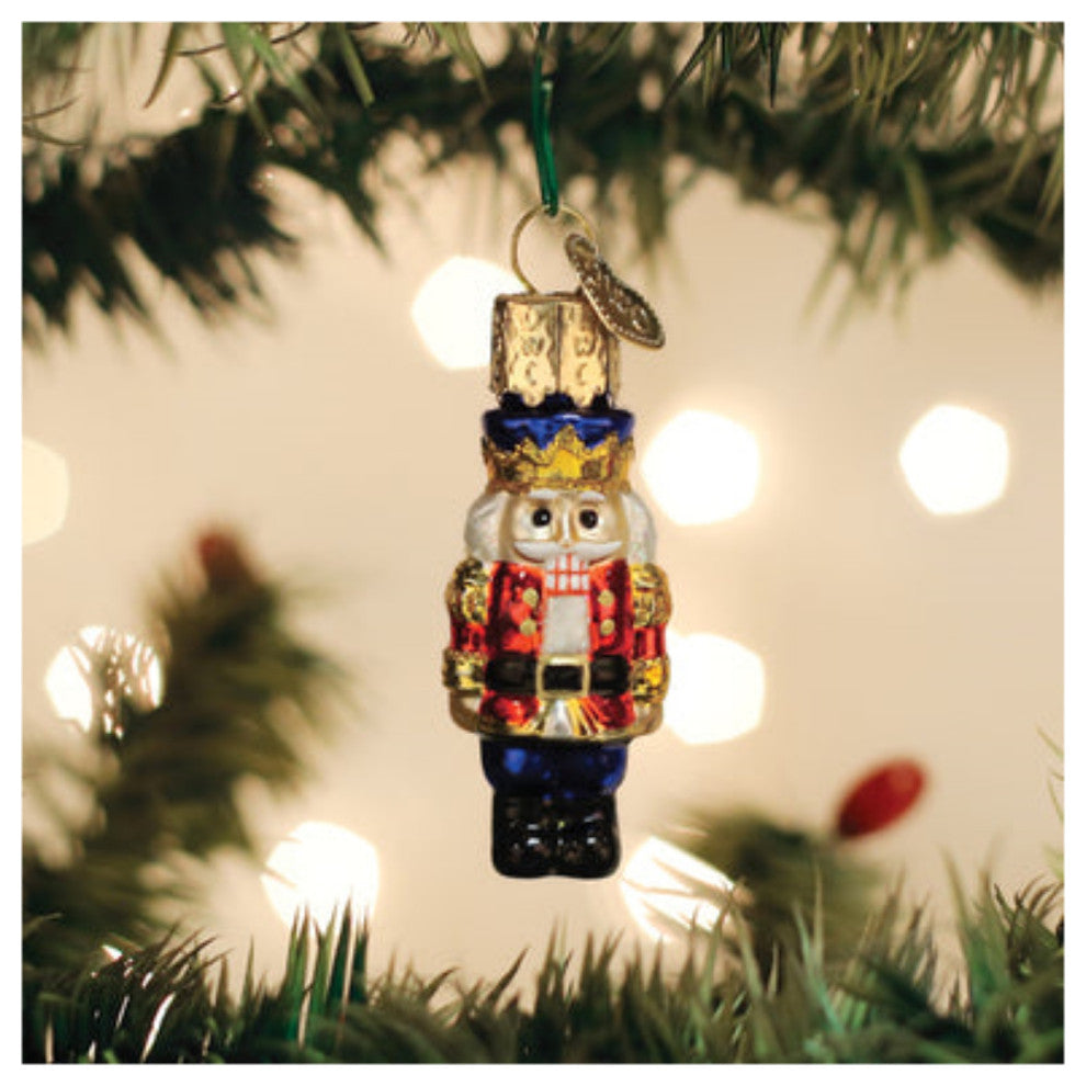 Old World Christmas Mini Nutcracker Soldier Blown Glass Holiday Tree Ornament