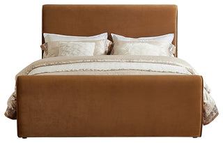 Sloan Black Velvet Full Bed, Saddle, King